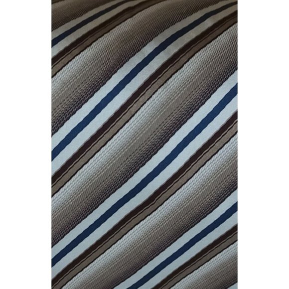 DOLCE & GABBANA Beige Striped Silk Tie ITALY 59"/ 3.8" EC - Picture 2 of 3